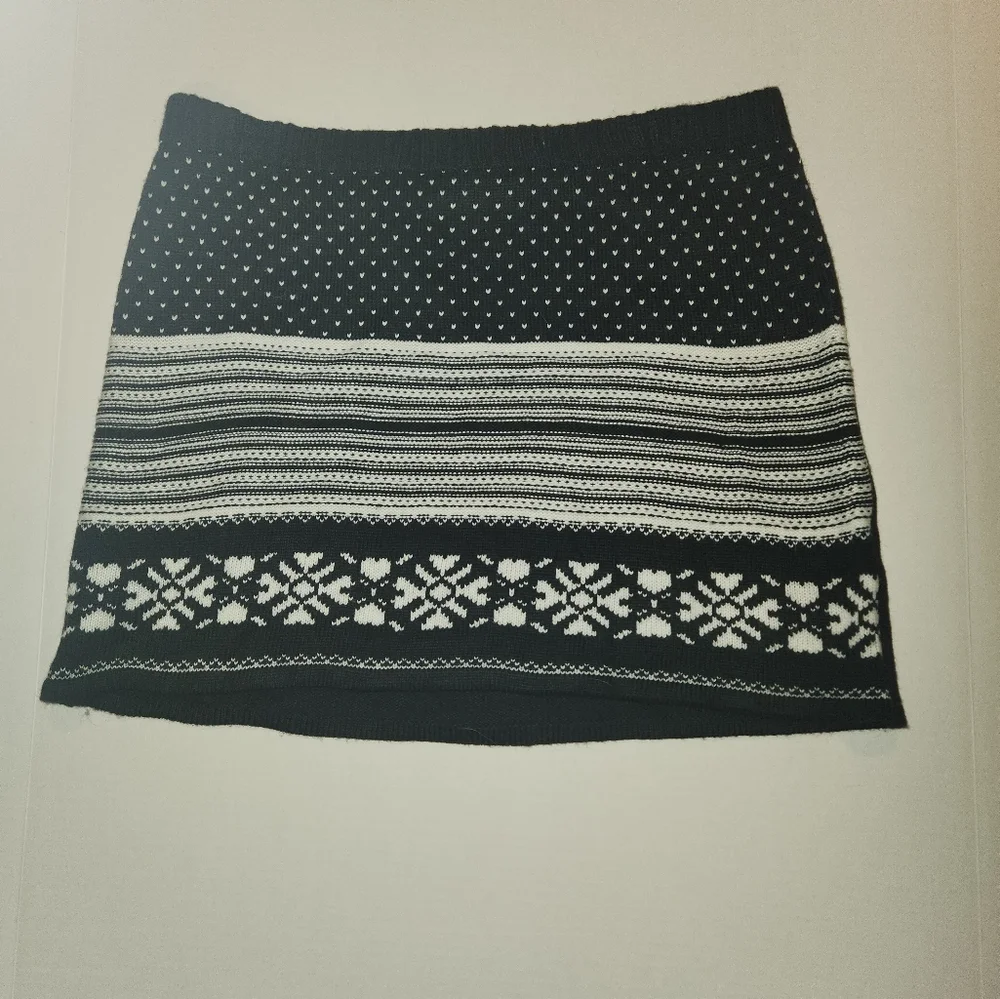 Y2k Candie's Black White Fair Isle Sweater Mini Skirt Christmas XL EUC